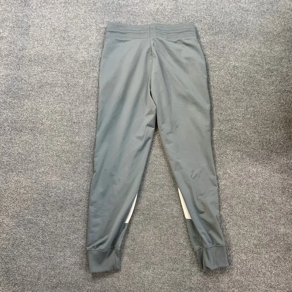 Nike Joggers Womens Medium Gray White Heritage Track Fleece Lined Tapered Pants